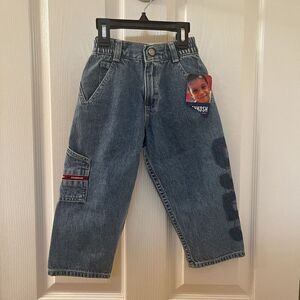 Oshkosh B'gosh Denim Cargo Blue Jeans Embroidered Boys Size 2/2T w/ TAGS